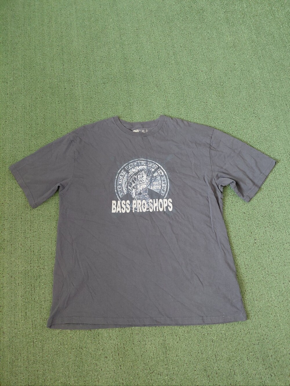 Bass Pro Shops Logo Outdoors Fish Navy Blue T Shirt Sz XL